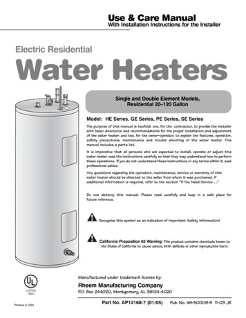 Electric Residential Water Heaters