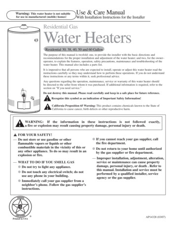 Residential Gas Water Heaters - 
