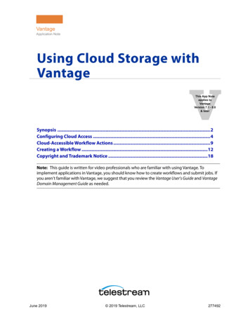 Using Cloud Storage With Vantage V - Telestream
