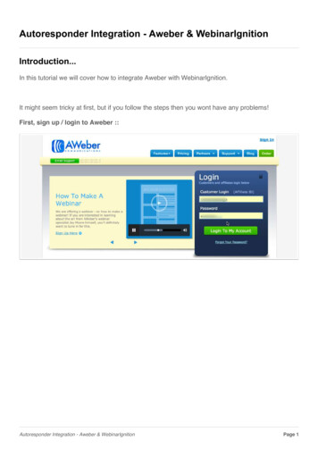 Autoresponder Integration - Aweber & WebinarIgnition