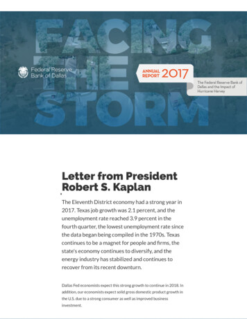 Letter From President Robert S. Kaplan