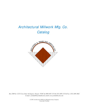 Architectural Millwork Mfg. Co. Catalog