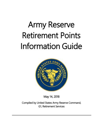 Army Reserve Retirement Points Information Guide