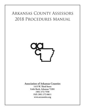 Arkansas County Assessors 2018 Procedures Manual