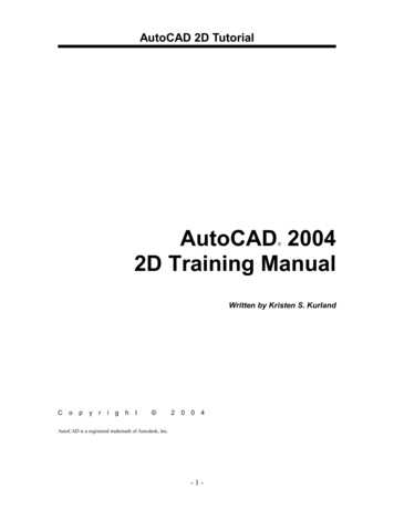 AutoCAD 2004 2D Training Manual - University Of 