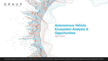 Autonomous Vehicle Ecosystem Analysis & Opportunities