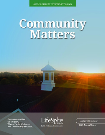 A NEWSLETTER BY LIFESPIRE OF VIRGINIA Five Communities .