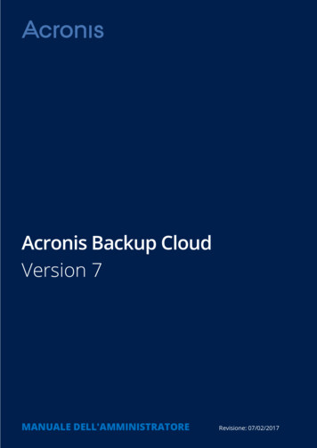 Acronis Backup Cloud Administrator's Guide