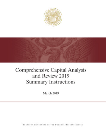 Comprehensive Capital Analysis And Review 2019 Summary .