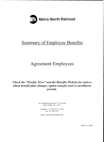 Summary Of Employee Benefits Agreement Employees