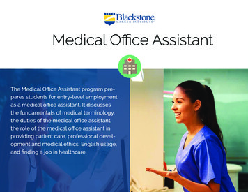 Blackstone Medical Office Assistant Course Syllabus