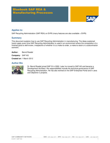 Bluebook SAP REA & Manufacturing Processes