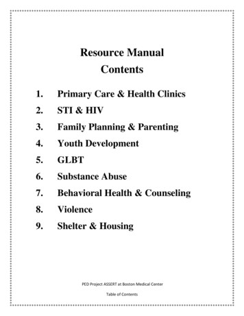 Resource Manual Contents - Bu.edu