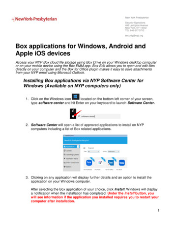 Box Applications For Windows, Android And Apple IOS Devices