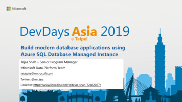 Build Modern Database Applications Using Azure SQL .