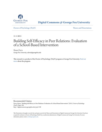 Building Self-Efficacy In Peer Relations: Evaluation Of A .