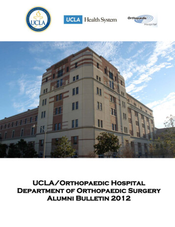 UCLA/Orthopaedic Hospital Department Of Orthopaedic .