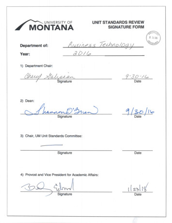 Faculty Unit Standards - University Of Montana