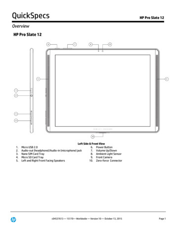 HP Pro Slate 12 QuickSpecs - Newegg