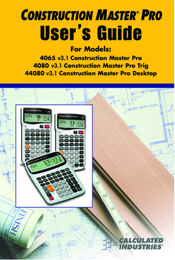 Calculated Industries Construction Master Pro Manual .