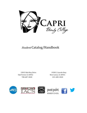 Student Catalog/Handbook - Capri — Cosmetology