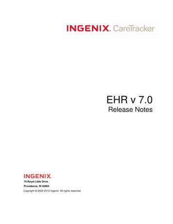 CareTracker EHR 7.0 Release Notes V.1.4