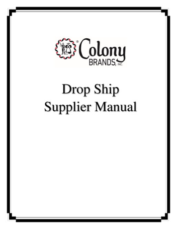 Drop Ship Supplier Manual - Colony Brands