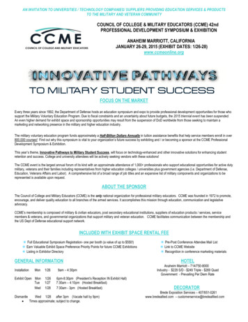 COUNCIL OF COLLEGE & MILITARY EDUCATORS (CCME) 42nd .