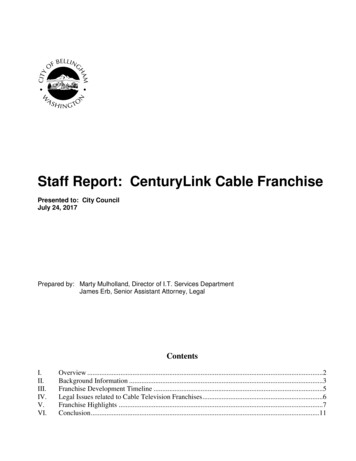 Staff Report: CenturyLink Cable Franchise
