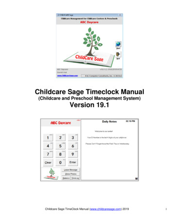 Childcare Sage Timeclock Manual