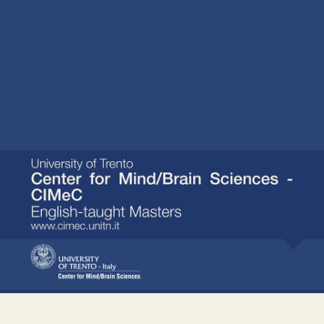 University Of Trento Center For Mind/Brain Sciences .