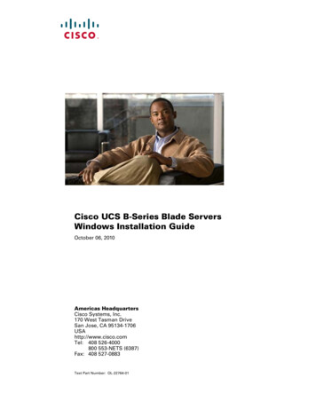 Cisco UCS B-Series Blade Servers Windows Installation Guide