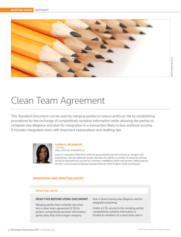 Clean Team Agreement - Weil