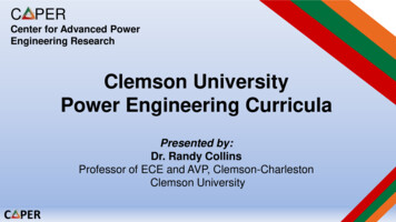 Clemson University Power Engineering Curricula