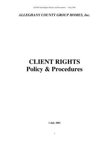 CLIENT RIGHTS Policy & Procedures - ACGH