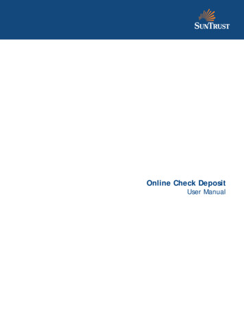 Online Check Deposit User Manual - SunTrust