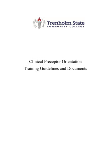 Clinical Preceptor Orientation Training Guidelines And .