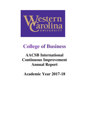 AACSB International Continuous Improvement Annual 