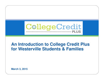 An Introduction To College Credit Plus For Westerville .
