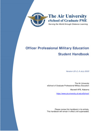 Officer Professional Military Education Student Handbook