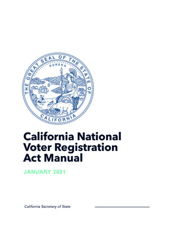 California National Voter Registration Act Manual