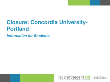 Closure: Concordia University- Portland