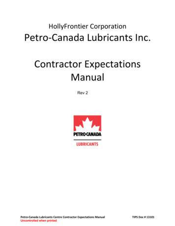 Contractor Expectations Manual