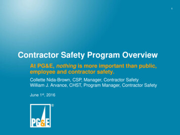Contractor Safety Program Overview - PG&E