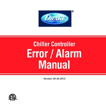 Chiller Controller Error / Alarm Manual - New And Used Air .