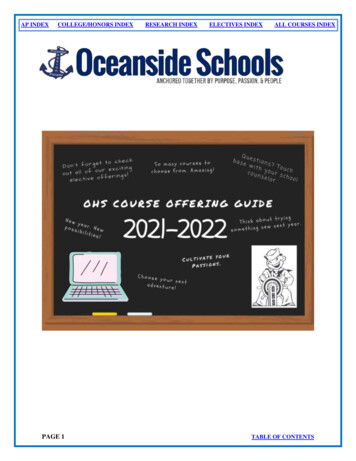 Course Offering Guide - Oceanside Schools