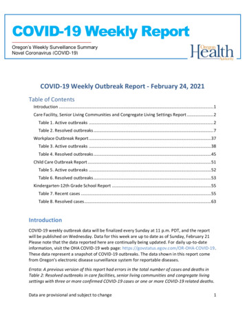 COVID-19 Weekly Report - Oregon
