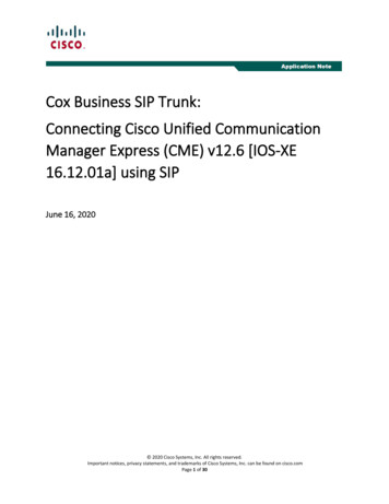 Connecting Cisco Unified Communication Manager Express .