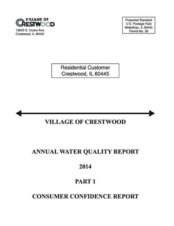 VILLAGE OF CRESTWOOD ANNUAL WATER QUALITY REPORT 