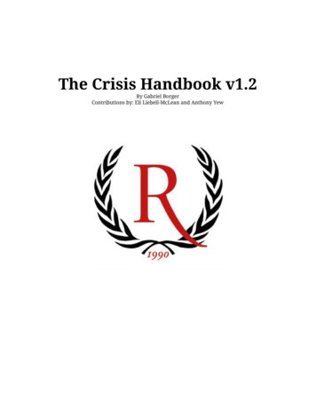 Crisis Handbook - Rutgers Association For International .